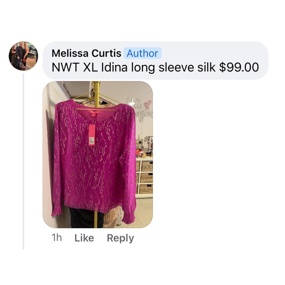 NWT Lilly Pulitzer Idina silk top